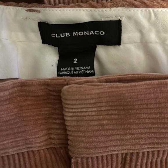 CLUB MONACO High Rise Wide-Leg Cords in Mauve - Picture 8 of 11